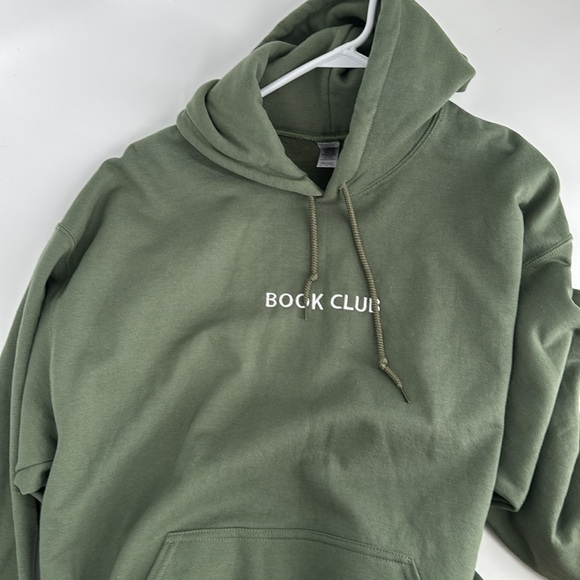 NWOT Book Club Green Embroidered Hoodie - Picture 4 of 4